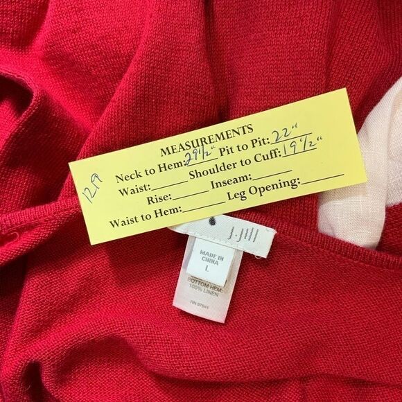 J.Jill Red Linen Lagenlook Tunic Sweater size L - Picture 6 of 6